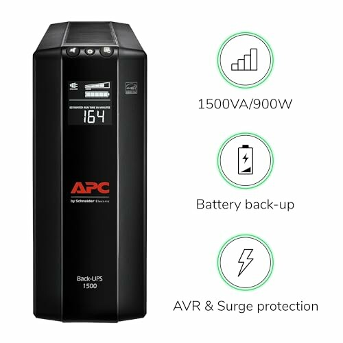 APC Back-UPS 1500VA with battery backup and surge protection