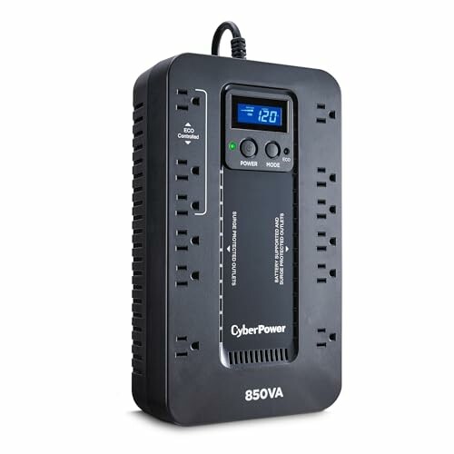 CyberPower 850VA uninterruptible power supply with LCD display.